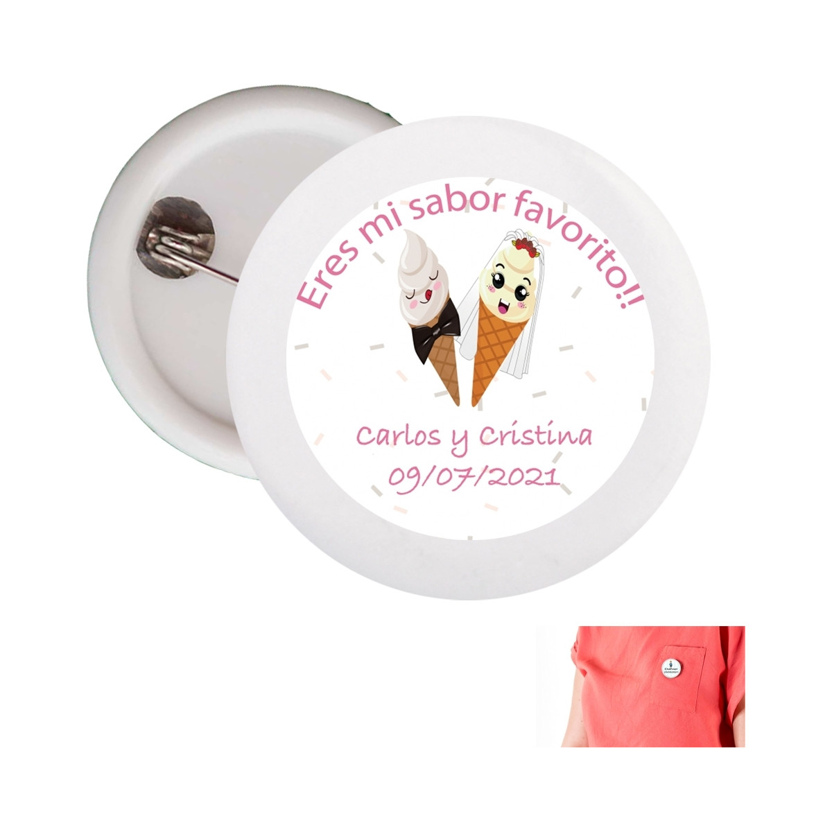 Chapas para bodas divertida personalizada