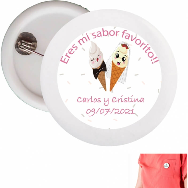 Chapas para bodas divertida detalles personalizados