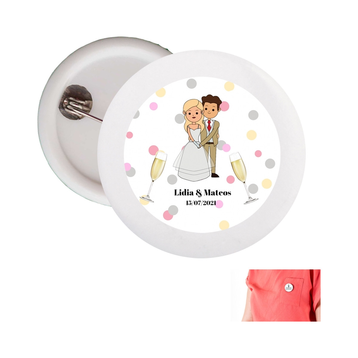 Chapas personalizadas boda 