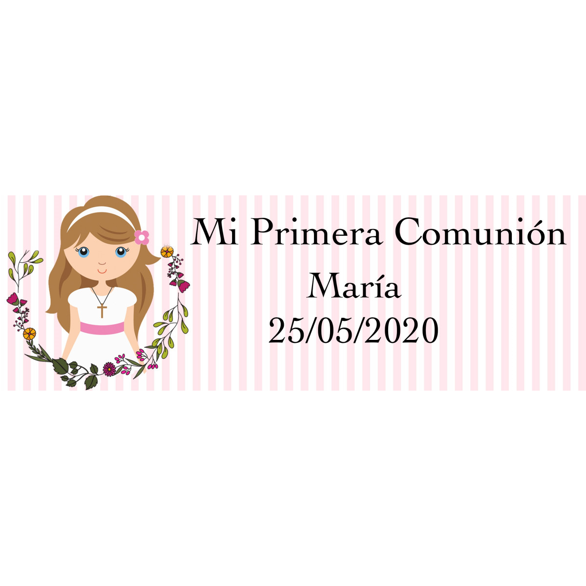 Adhesivo de comunión niña