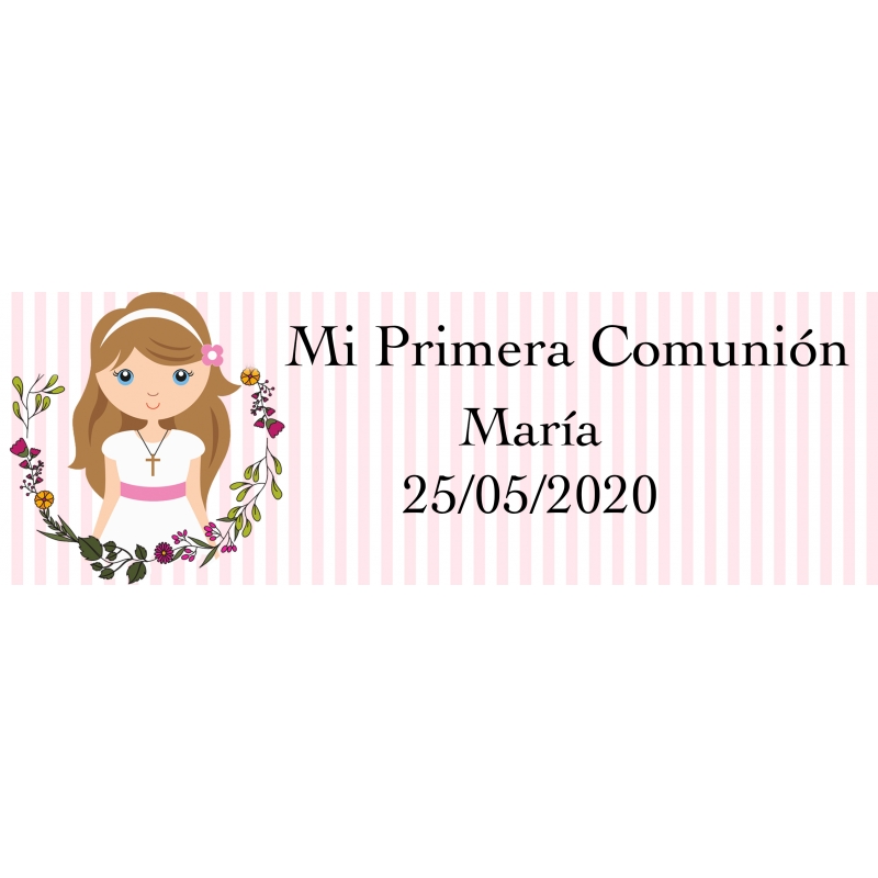 Adhesivo de comunión niña