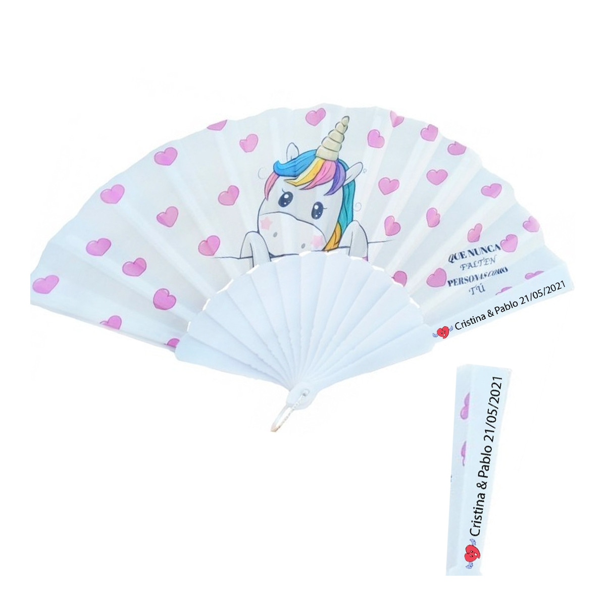 Abanico unicornio personalizado