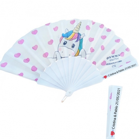 Abanico unicornio personalizado