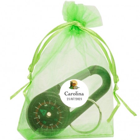 Brújula En Bolsa De Organza Personalizada Para Comunión