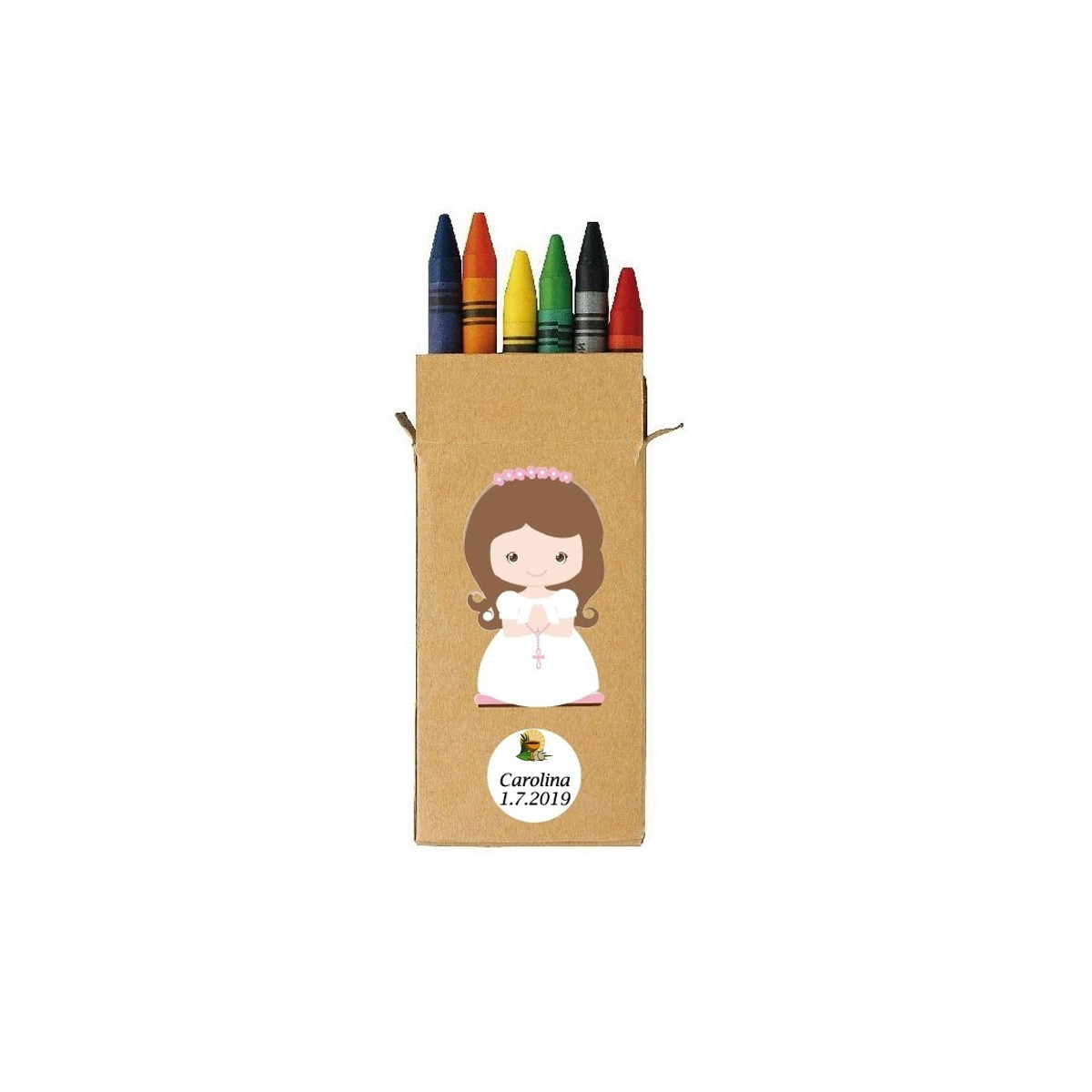 Lápices de cera para comunión de niña detalles personalizados