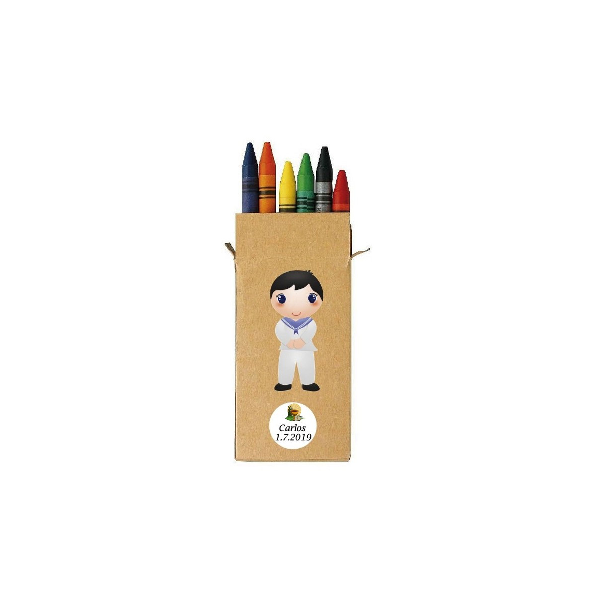 Lápices de cera para comunión de niño personalizado