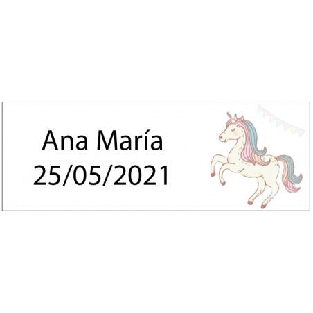 Etiqueta Rectangular Unicornio