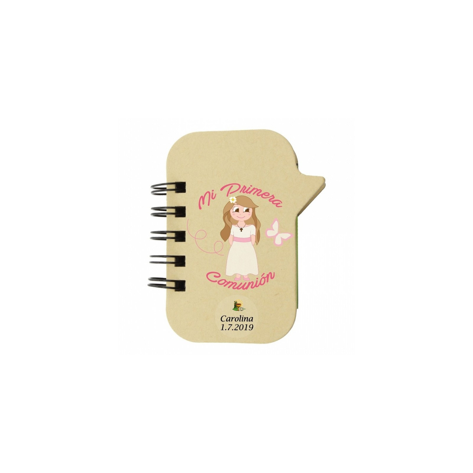 Libreta con marcadores para comunión de niña personalizada