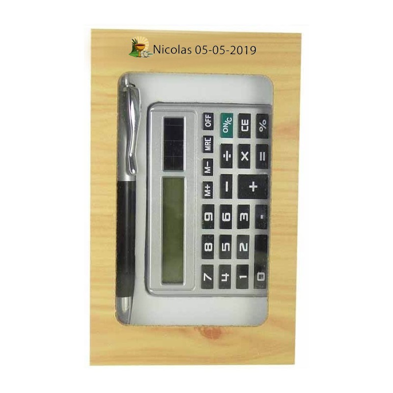 Calculadora con bolígrafo detalles personalizados comunión