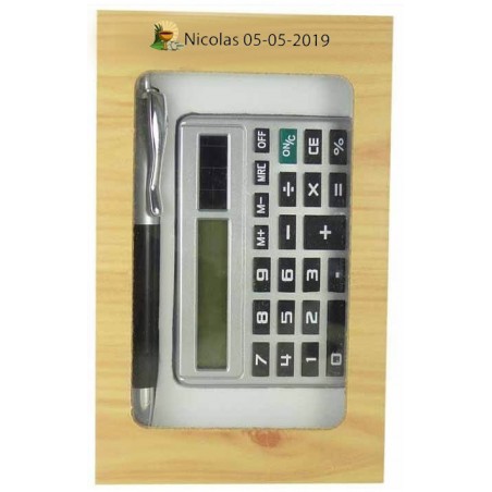 Calculadora con bolígrafo comunión personalizada