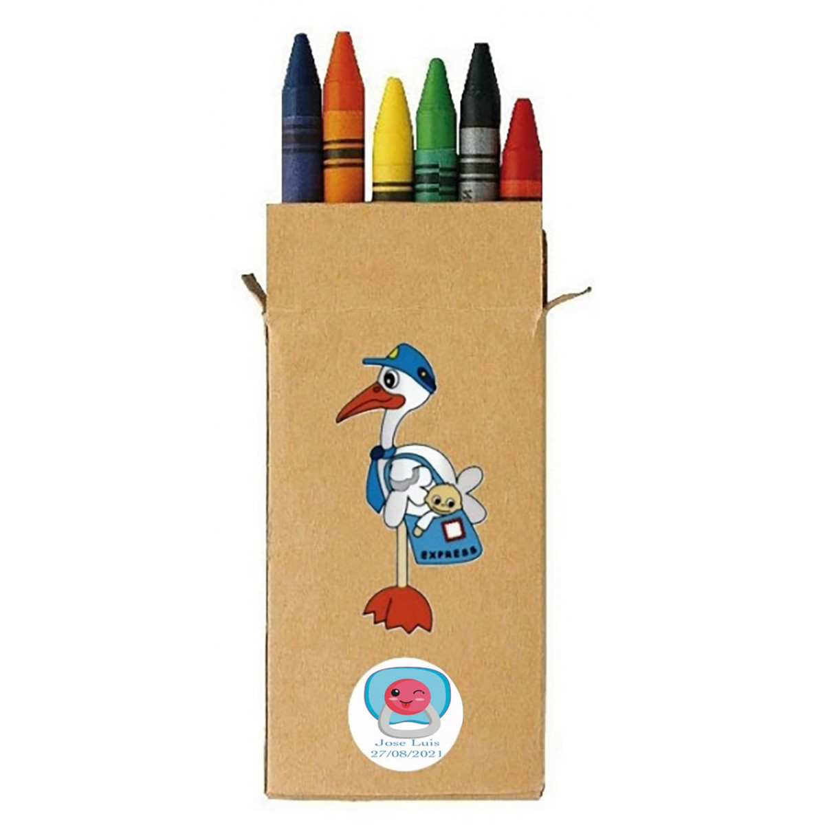 Lápices de cera para bautizo personalizado