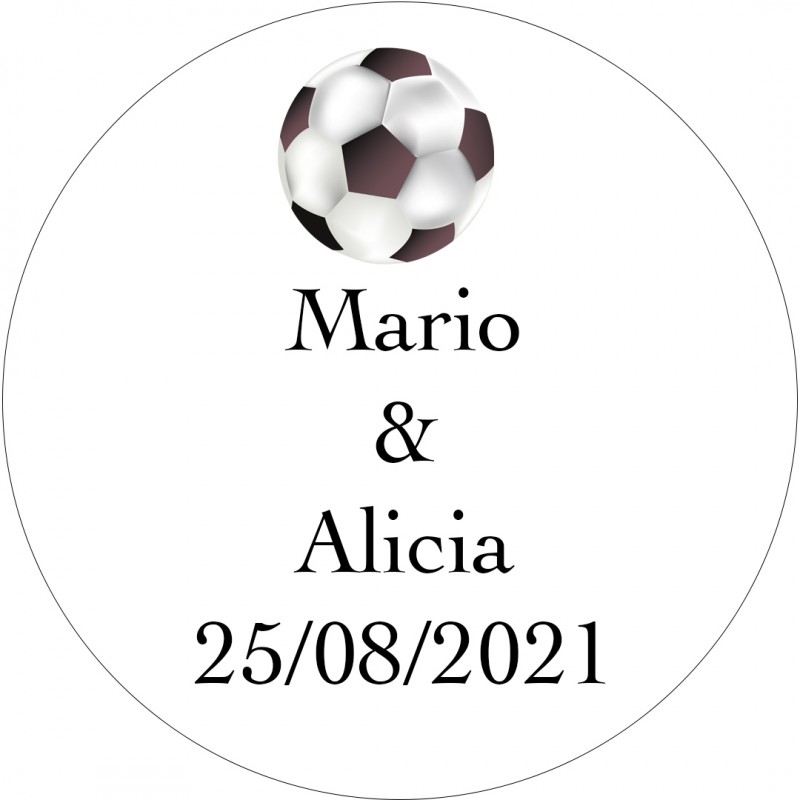 Adhesivos De Fútbol Nombres Detalles Personalizados Boda Mini