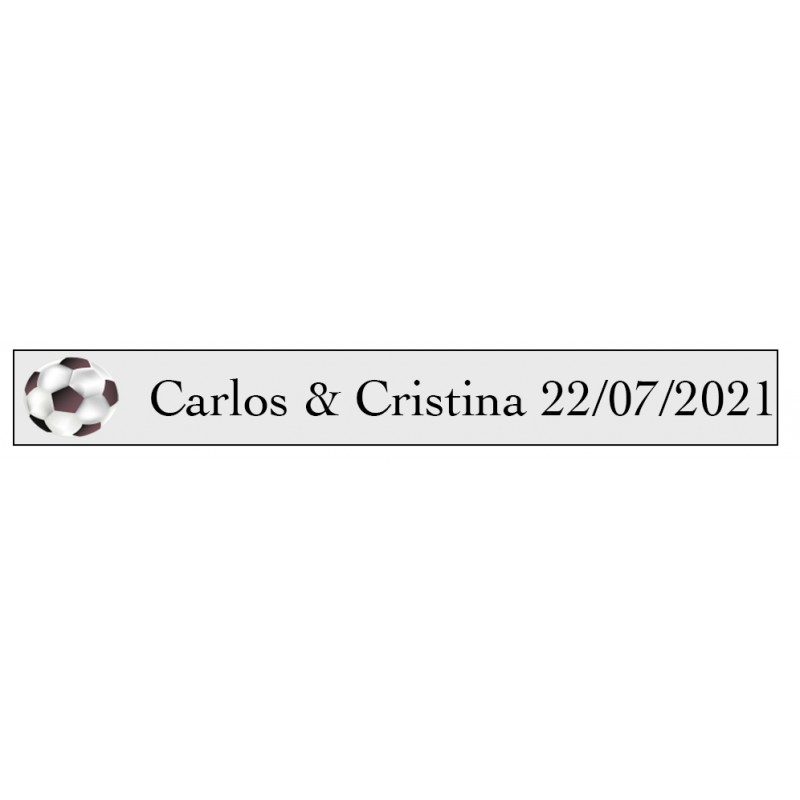 Adhesivos fútbol con nombres y fecha