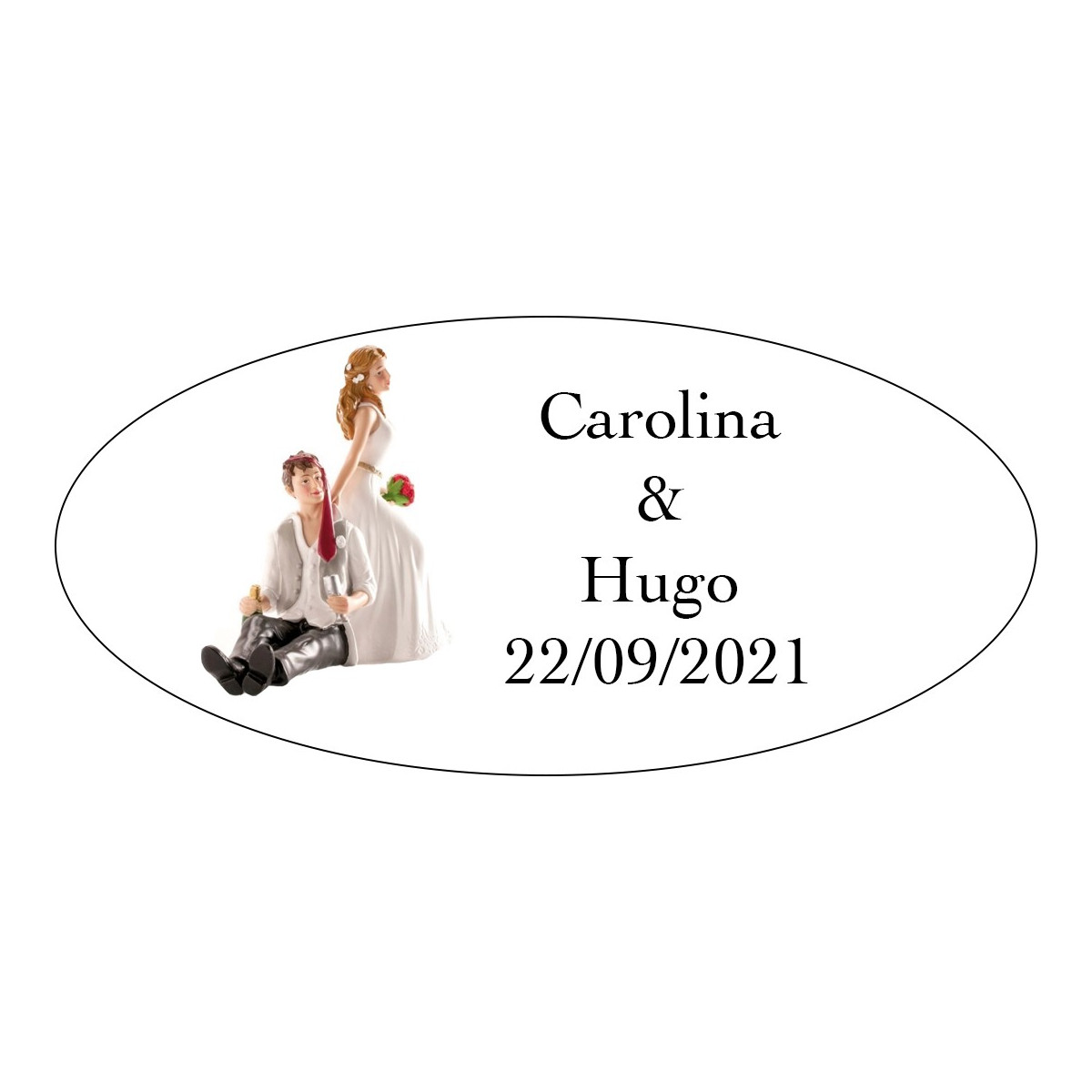 Adhesivo boda novio bebido