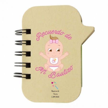 Libreta Con Marcadores Para Bautizo De Niña Detalles...