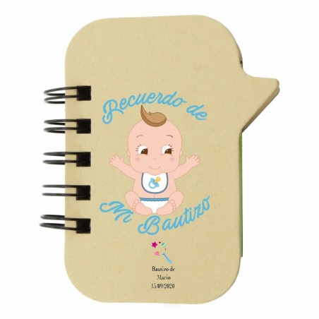 Libreta Con Marcadores Para Bautizo De Niño Detalles...