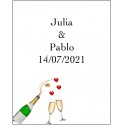 Pegatinas De 7 X 5 Cm Para Botellitas. Modelo Champagne