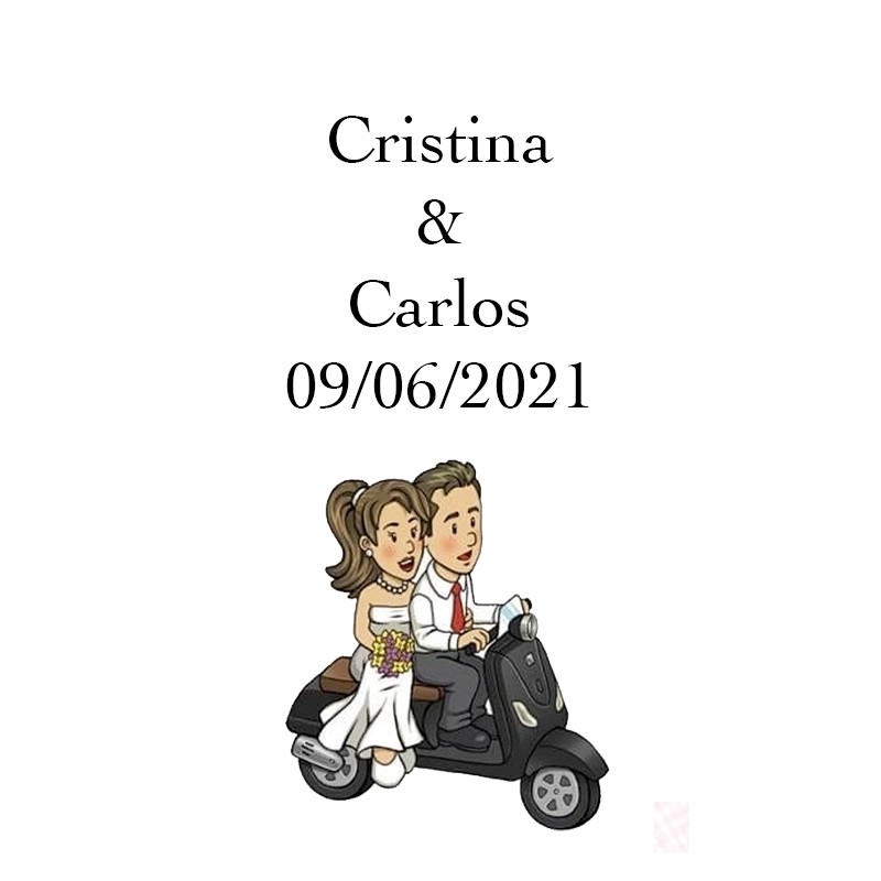 Pegatinas Bodas Will & Grace En Moto Pegatinas Bodas Will & Grace En Moto