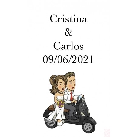 Pegatinas Bodas Will & Grace En Moto