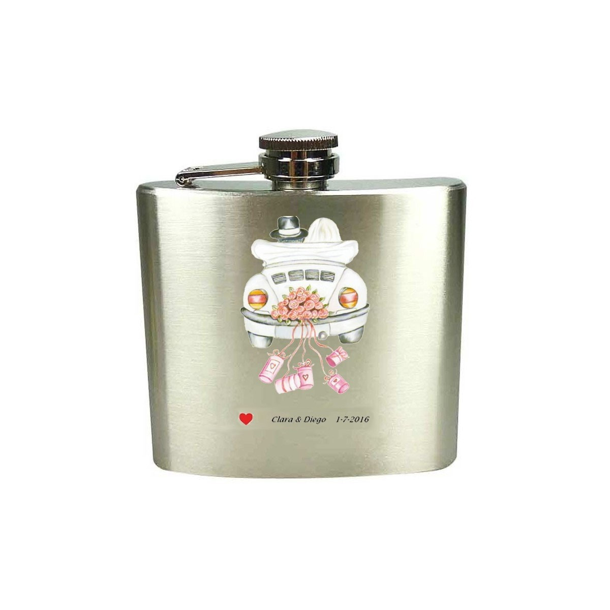 Petaca regalo de boda personalizada