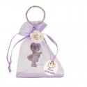 Llavero comunión niña en bolsa de organza personalizada