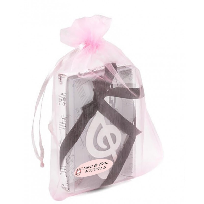 Marcapáginas Clave De Sol Personalizado Para Bodas En Bolsa De Organza Marcapáginas Clave De Sol Personalizado Para Bodas En Bolsa De Organza