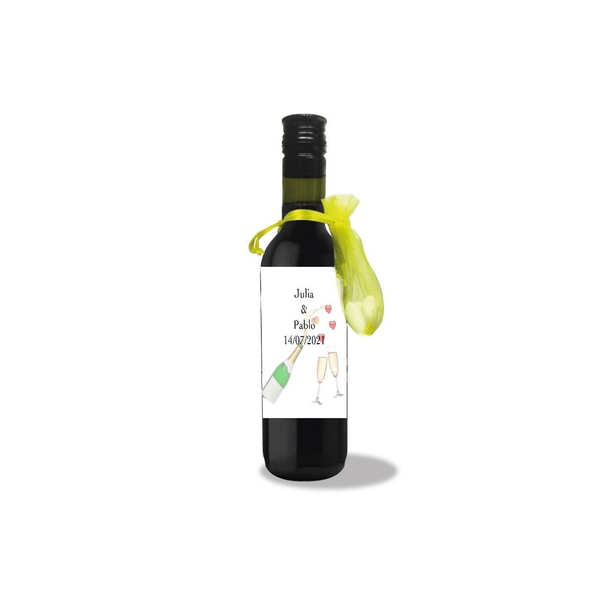 Botella de vino personalizada boda 
