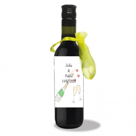 Botella de vino personalizada boda detalles personalizados