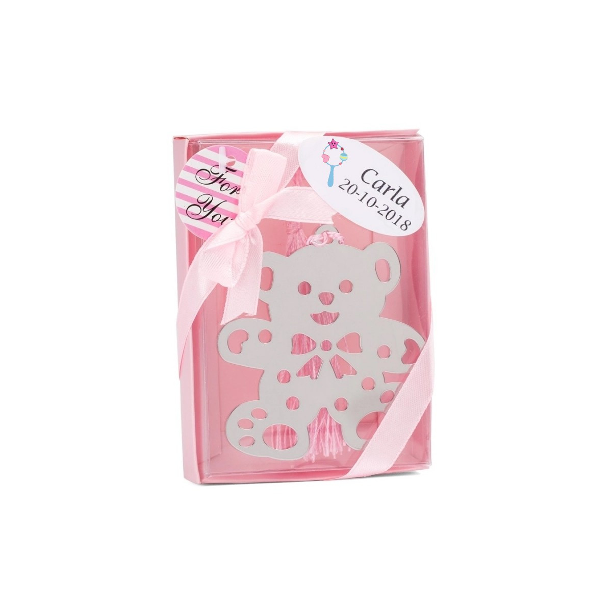 Marcapáginas personalizado para detalles de bautizo chicas