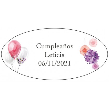 Etiquetas personalizada con evento, nombre y fecha