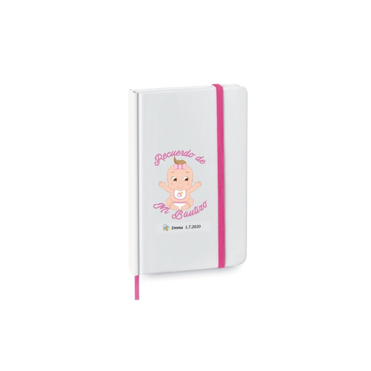 Libreta personalizada para bautizo de niña 