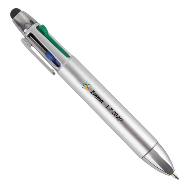 Bolígrafo Con Cuatro Colores Para Bautizo Detalles Personalizados Bolígrafo Con Cuatro Colores Para Bautizo Detalles Personalizados