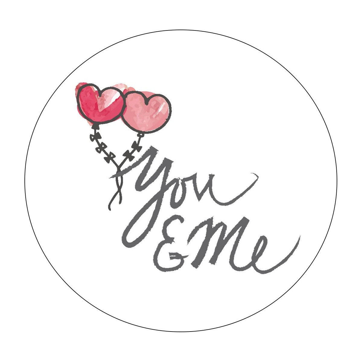 Adhesivo romántico tamaño