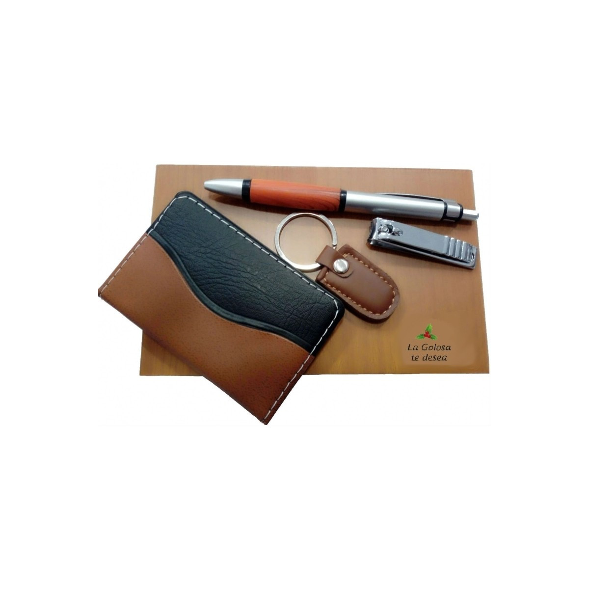 Set de regalo navidad en caja de madera para hombres personalizado