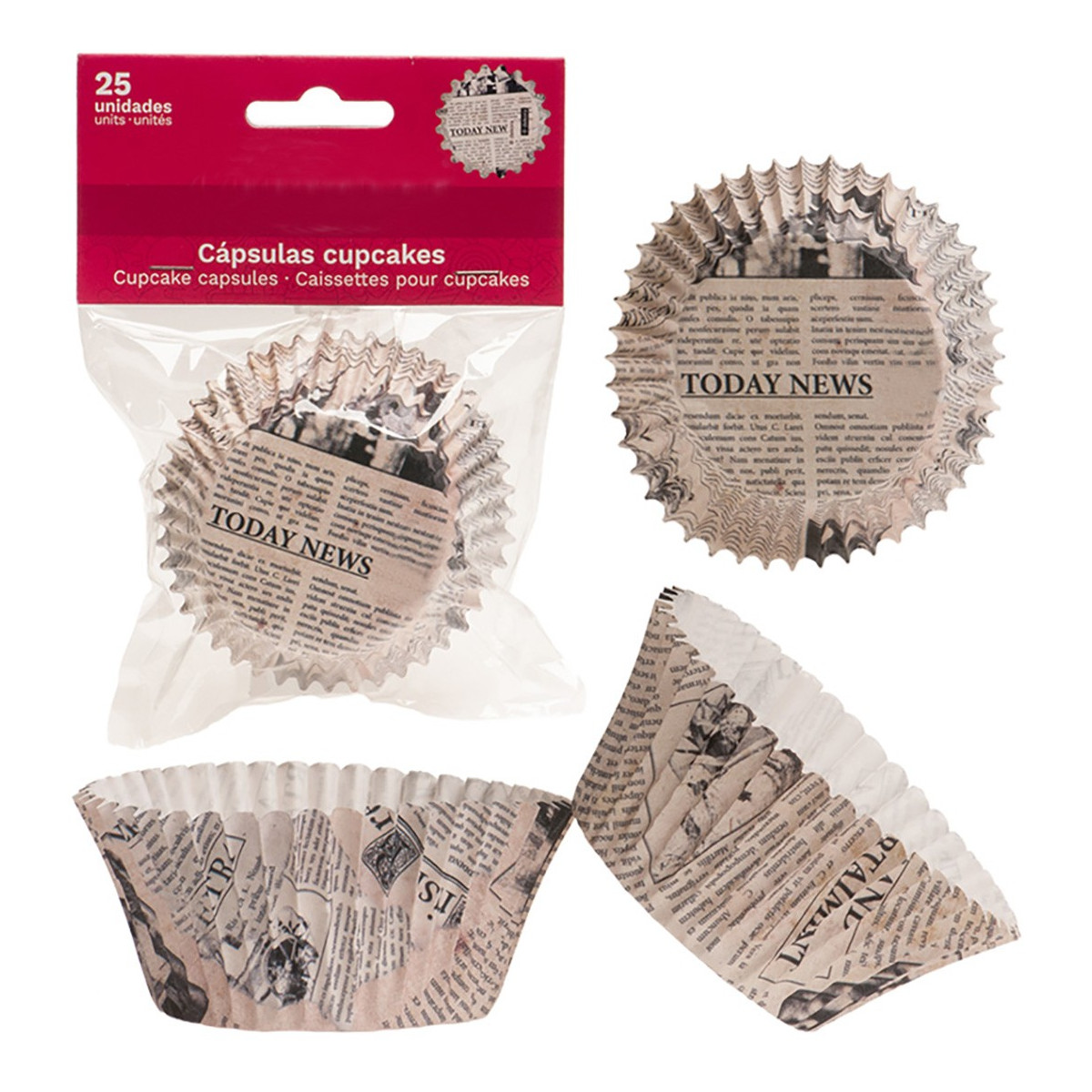 Pack 25 moldes cupcakes papel