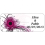 Etiqueta adhesiva flor abstracta