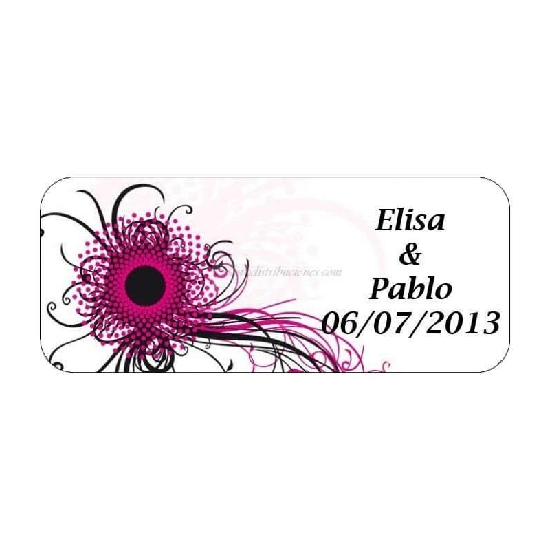 Etiqueta Adhesiva Flor Abstracta Etiqueta Adhesiva Flor Abstracta