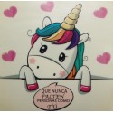 Adhesivo de Unicornio con Mensaje Inspirador y Encantador para tus Eventos