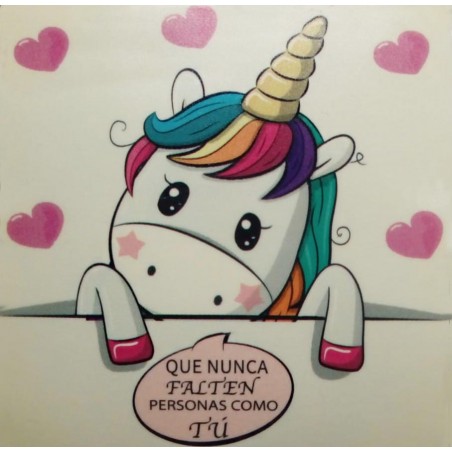 adhesivo unicornio cuadrado