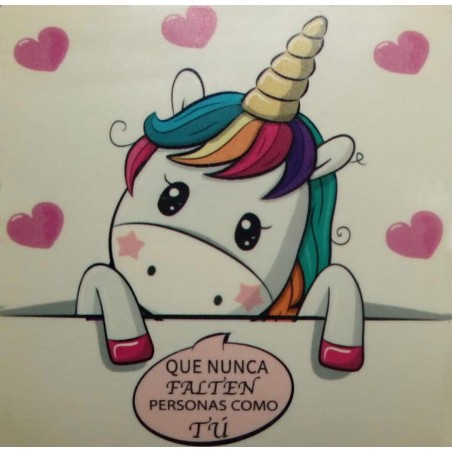 adhesivo unicornio cuadrado