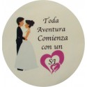 Adhesivo Redondo Boda Tamaño Mini