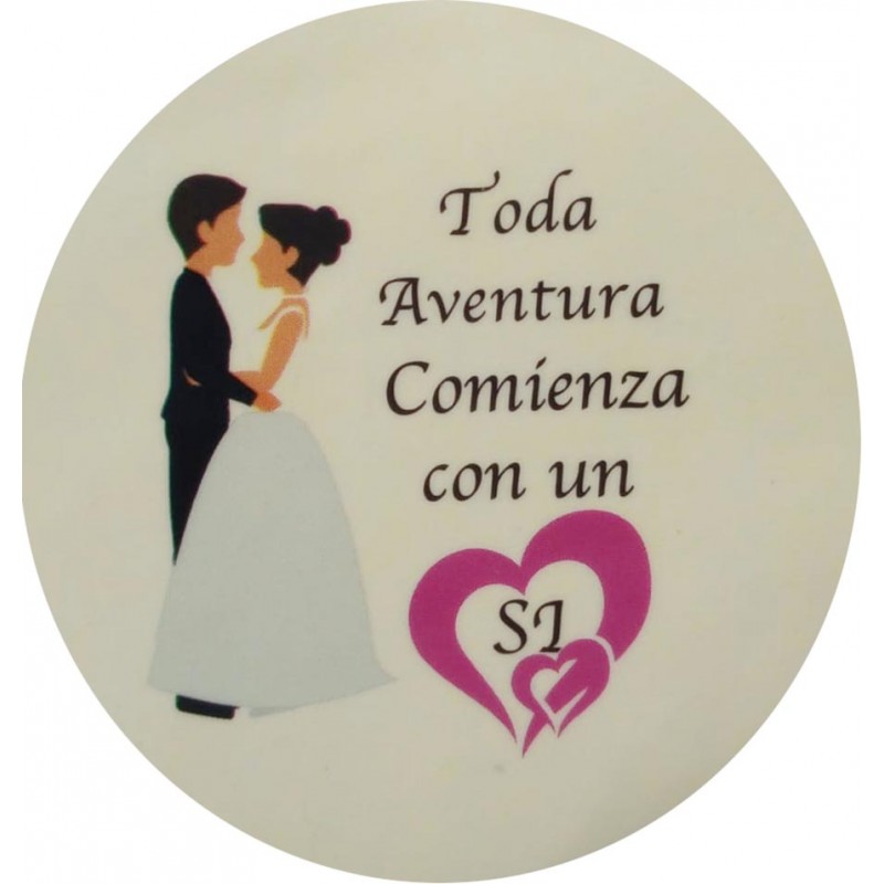 Adhesivo Redondo Boda Tamaño Mini Adhesivo Redondo Boda Tamaño Mini
