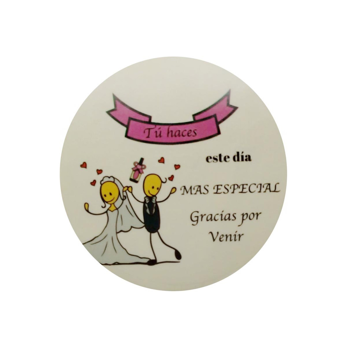 Adhesivos redondo para bodas tamaño mini