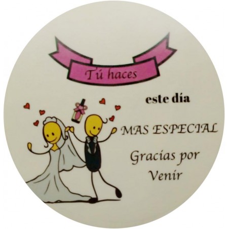 Adhesivos Redondo Para Bodas Tamaño Mini