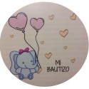 Adhesivo Redondo Bautizo Tamaño Mini