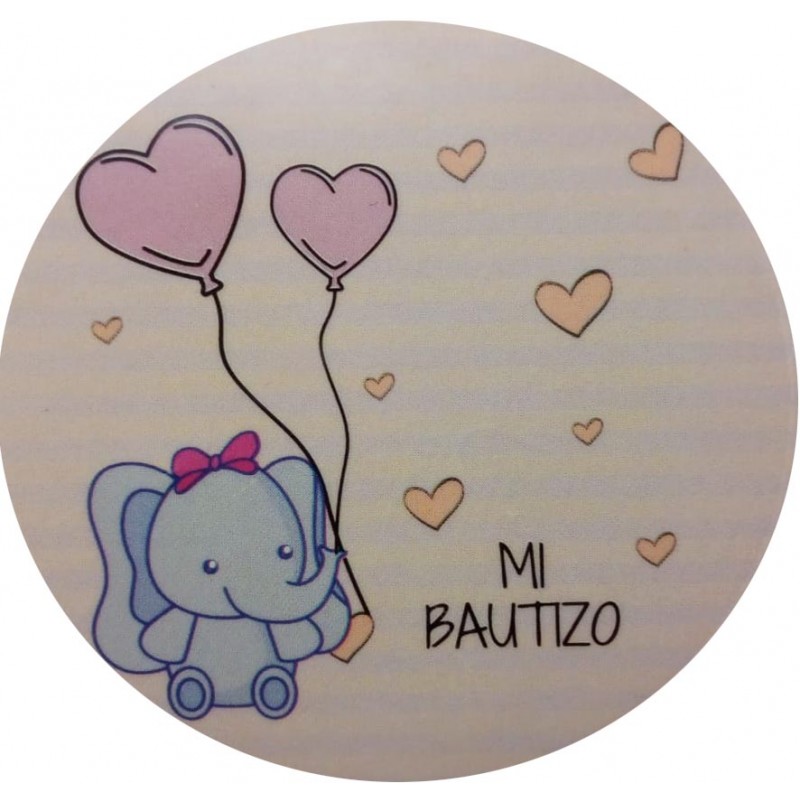 Adhesivo Redondo Bautizo Tamaño Mini Adhesivo Redondo Bautizo Tamaño Mini