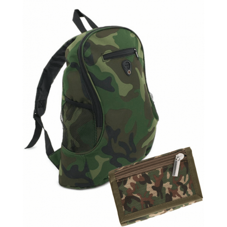 Mochila Y Cartera Camuflaje