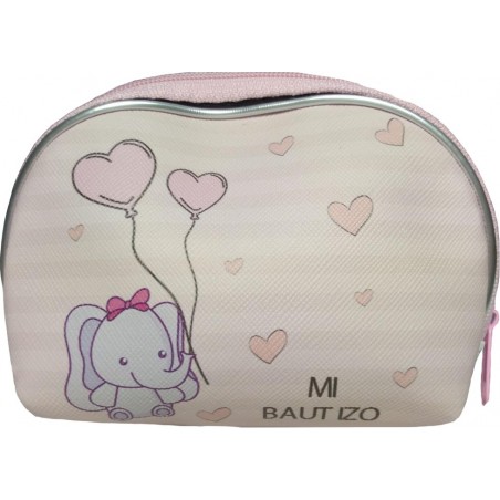 Monedero de Bautizo Diseño Rosa con Elefante
