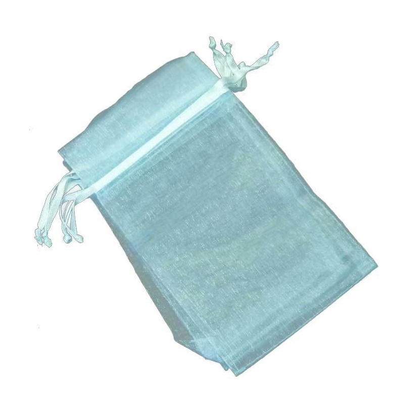 Bolsa de organza celeste 9 x 15