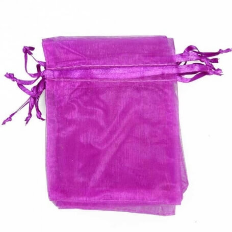 Bolsa de organza morada 9 x 15